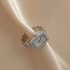 Wholesale Turquoise Geometric Style Opening Ring With Electroplating Treatment For Women