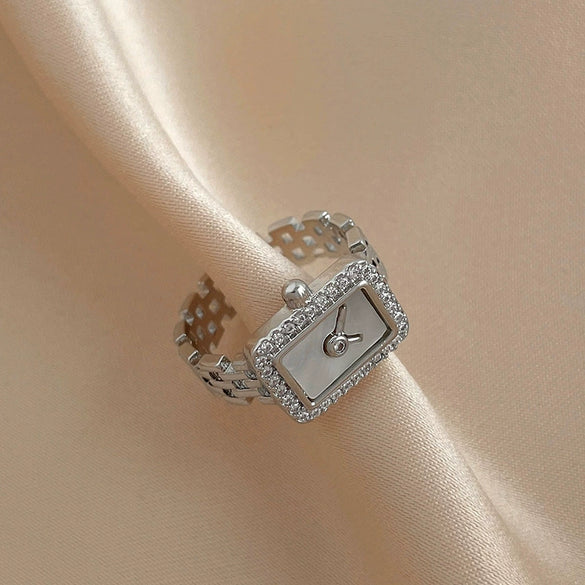 Wholesale Turquoise Geometric Style Opening Ring With Electroplating Treatment For Women