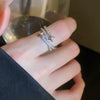 Wholesale Turquoise Geometric Style Opening Ring With Electroplating Treatment For Women