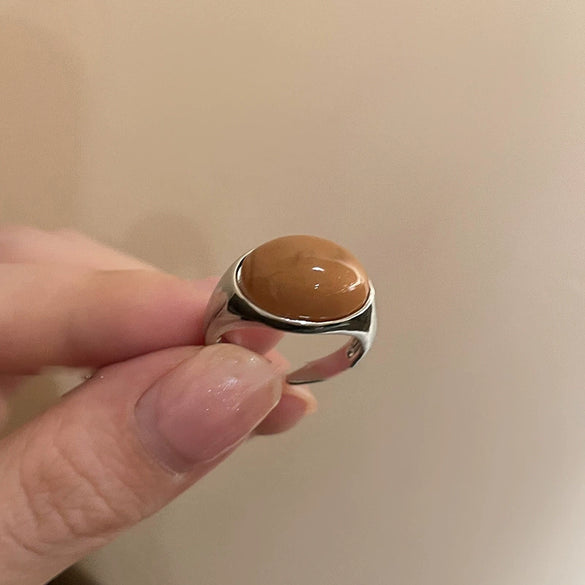 Wholesale Turquoise Geometric Style Opening Ring With Electroplating Treatment For Women