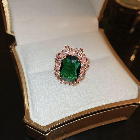 Wholesale Turquoise Geometric Style Opening Ring With Electroplating Treatment For Women