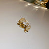 Wholesale Turquoise Geometric Style Opening Ring With Electroplating Treatment For Women