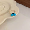 Wholesale Turquoise Geometric Style Opening Ring With Electroplating Treatment For Women