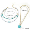Wholesale Turquoise Geometric Vintage Necklace For Women With Box Chain And Electroplating Treatment