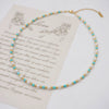 Wholesale Turquoise Imitation Pearl Beaded Geometric Handmade Necklace And Bracelet For Women