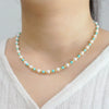 Wholesale Turquoise Imitation Pearl Beaded Geometric Handmade Necklace And Bracelet For Women