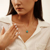 Wholesale Turquoise Jewelry Geometric Shaped Pendant Retro Unique Electroplated Necklace For Women