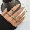 Wholesale Turquoise Retro Geometric Inlay Ladies Ring