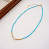 Wholesale Turquoise Women's Beaded Clavicle Chain Necklace With Geometric Style Handmade