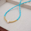Wholesale Turquoise Women's Beaded Clavicle Chain Necklace With Geometric Style Handmade