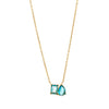Wholesale Twelve Birthstone Horse Eye Pendant Titanium Steel Necklace Geometric Minimalist Style Electroplating