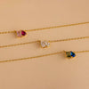 Wholesale Twelve Birthstone Horse Eye Pendant Titanium Steel Necklace Geometric Minimalist Style Electroplating
