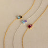 Wholesale Twelve Birthstone Marquise Pendant Necklace Titanium Steel Geometric Minimalist Electroplated