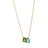 Wholesale Twelve Birthstone Marquise Pendant Necklace Titanium Steel Geometric Minimalist Electroplated
