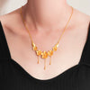 Wholesale Twin Flower Necklace For Women Copper Goldplated Electroplated Fashionable Simple Clavicle Chain