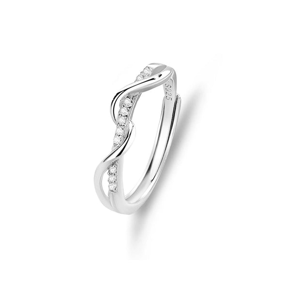 Wholesale Twin Knot Ring 925 Silver Allmatch Diamond Design For Men And Women