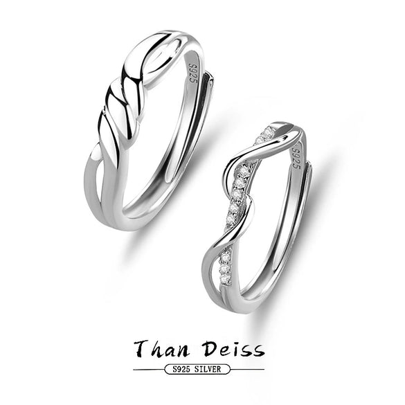 Wholesale Twin Knot Ring 925 Silver Allmatch Diamond Design For Men And Women