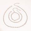 Wholesale Twist Chain Necklace Bracelet Anklet Suit In Stainless Steel With Geometric Style And Electric Polishing