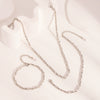 Wholesale Twist Chain Necklace Bracelet Anklet Suit In Stainless Steel With Geometric Style And Electric Polishing
