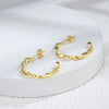 Wholesale Twist Round Wave Line C Shape Brass Gold Plated Electroplated Geometry Style Earrings For Women