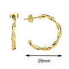 Wholesale Twist Round Wave Line C Shape Brass Gold Plated Electroplated Geometry Style Earrings For Women