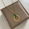 Wholesale Twist Texture Ring Pendant Necklace For Women Stainless Steel Geometric Style Electroplated
