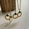 Wholesale Twist Texture Ring Pendant Necklace For Women Stainless Steel Geometric Style Electroplated