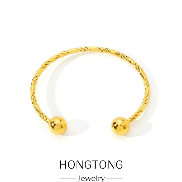 Wholesale Twist Thread Bracelet Stainless Steel Titanium Steel Colorretaining Electroplated British Retro Geometric Fashion Accessories