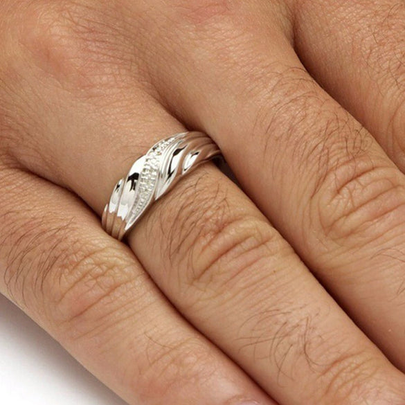Wholesale Twisted Alloy Ring With Wave Pattern Electroplated Minimalist And Geometric Style Unisex