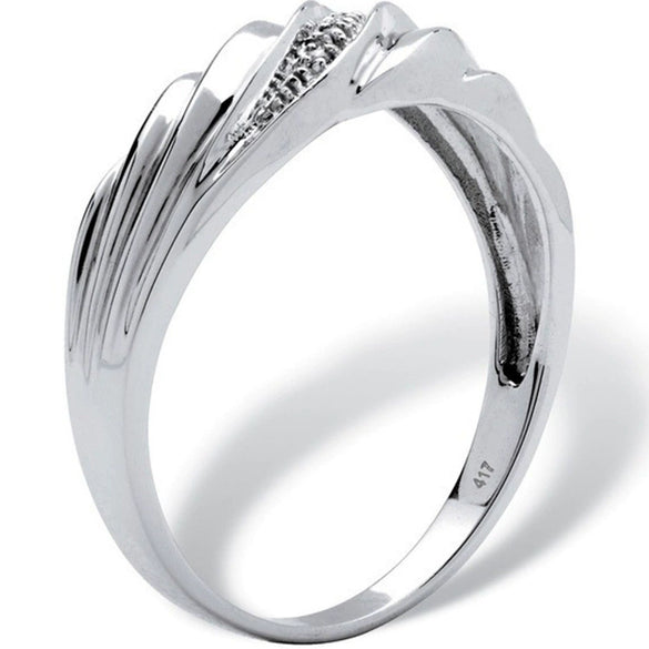 Wholesale Twisted Alloy Ring With Wave Pattern Electroplated Minimalist And Geometric Style Unisex