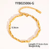 Wholesale Twisted Chain Necklace Bracelet Anklet Suit In Stainless Steel With Vacuum Real Gold Electroplating In Pvd Furnace For Women