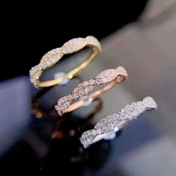 Wholesale Twisted Ring Copper Light Luxury Geometric Style