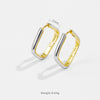 Wholesale Twocolor Copper Earrings With Ear Buckle Light Luxury Design Highend Women's Ear Accessories Electroplated With Platinum And 18K Gold