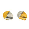 Wholesale Twotone Geometric Patchwork 18K Gold Plated Stainless Steel Earrings For Women