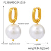 Wholesale U Shaped Ear Buckle Shijia Pearl Earrings For Women Stainless Steel Sweet Style Geometric Pattern Electroplated