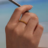 Wholesale Ultrafine Thin Stereo Gear Water Ripple Overlapping Ring In Stainless Steel With Geometric Pattern And Electroplating For Women