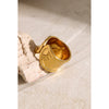 Wholesale Unique Niche Design Hammer Pattern Asymmetric Opening Stainless Steel Ring With 18K Gold Electroplating For Unisex
