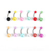 Wholesale Unisex Acrylic Navel Ring Jewelry Stainless Steel Candy Color Round Style