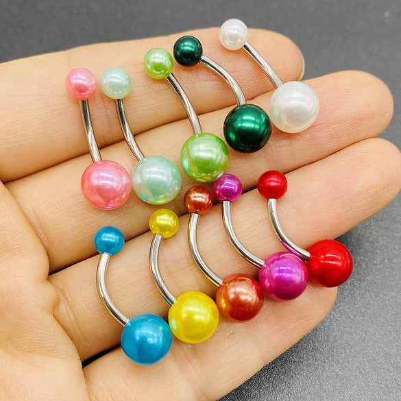 Wholesale Unisex Acrylic Navel Ring Jewelry Stainless Steel Candy Color Round Style