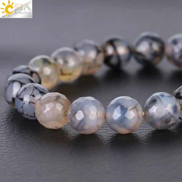 Wholesale Unisex Agate Bracelet With Dyed Natural Stone Beads And Polishing Treatment