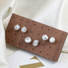 Wholesale Unisex Alien Shape Freshwater Keshi Pearl Earrings In Blue Grey Sterling Silver