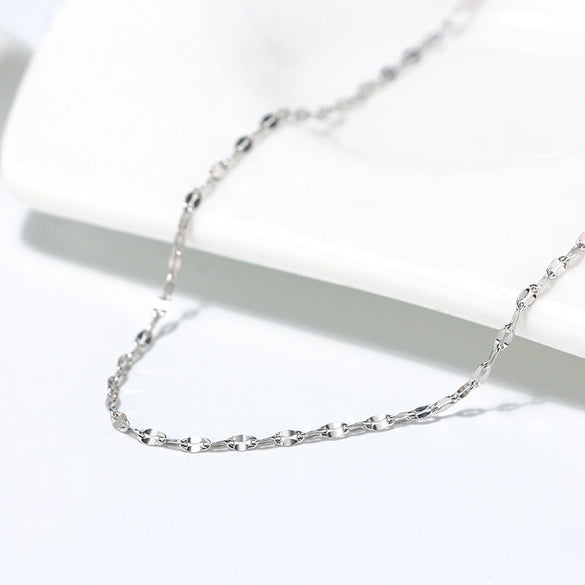 Wholesale Unisex Allmatch Geometric S925 Sterling Silver Clavicle Necklace With Electroplating Treatment