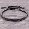 Wholesale Unisex Alloy Geometric Beads Hand Woven Bracelet With Electroplating And Microinlay