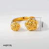 Wholesale Unisex Alloy Geometric Flower Rose Eyes Butterfly Cross Pattern Ring Set With Diamonds 18K Gold Plated Adjustable Open Ring Fashion Accessory
