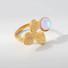 Wholesale Unisex Alloy Geometric Flower Rose Eyes Butterfly Cross Pattern Ring Set With Diamonds 18K Gold Plated Adjustable Open Ring Fashion Accessory