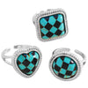 Wholesale Unisex Alloy Literary Style Geometric Pattern Drip Glaze Rings