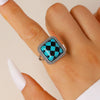 Wholesale Unisex Alloy Literary Style Geometric Pattern Drip Glaze Rings