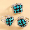 Wholesale Unisex Alloy Literary Style Geometric Pattern Drip Glaze Rings