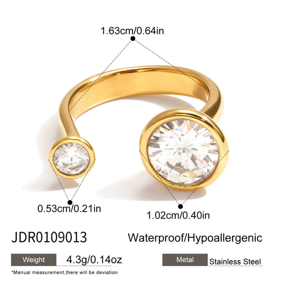 Wholesale Unisex And Women's Electroplated Geometric Stainless Steel Open Ring Hand Jewelry Light Luxury Style