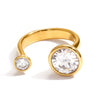 Wholesale Unisex And Women's Electroplated Geometric Stainless Steel Open Ring Hand Jewelry Light Luxury Style